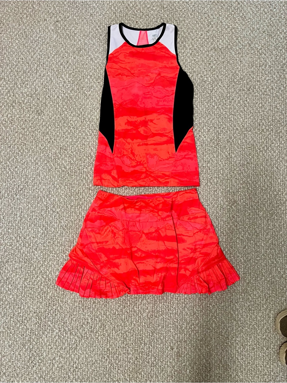 Tail Red and Black Women's Athletic Tank and Skirt Set